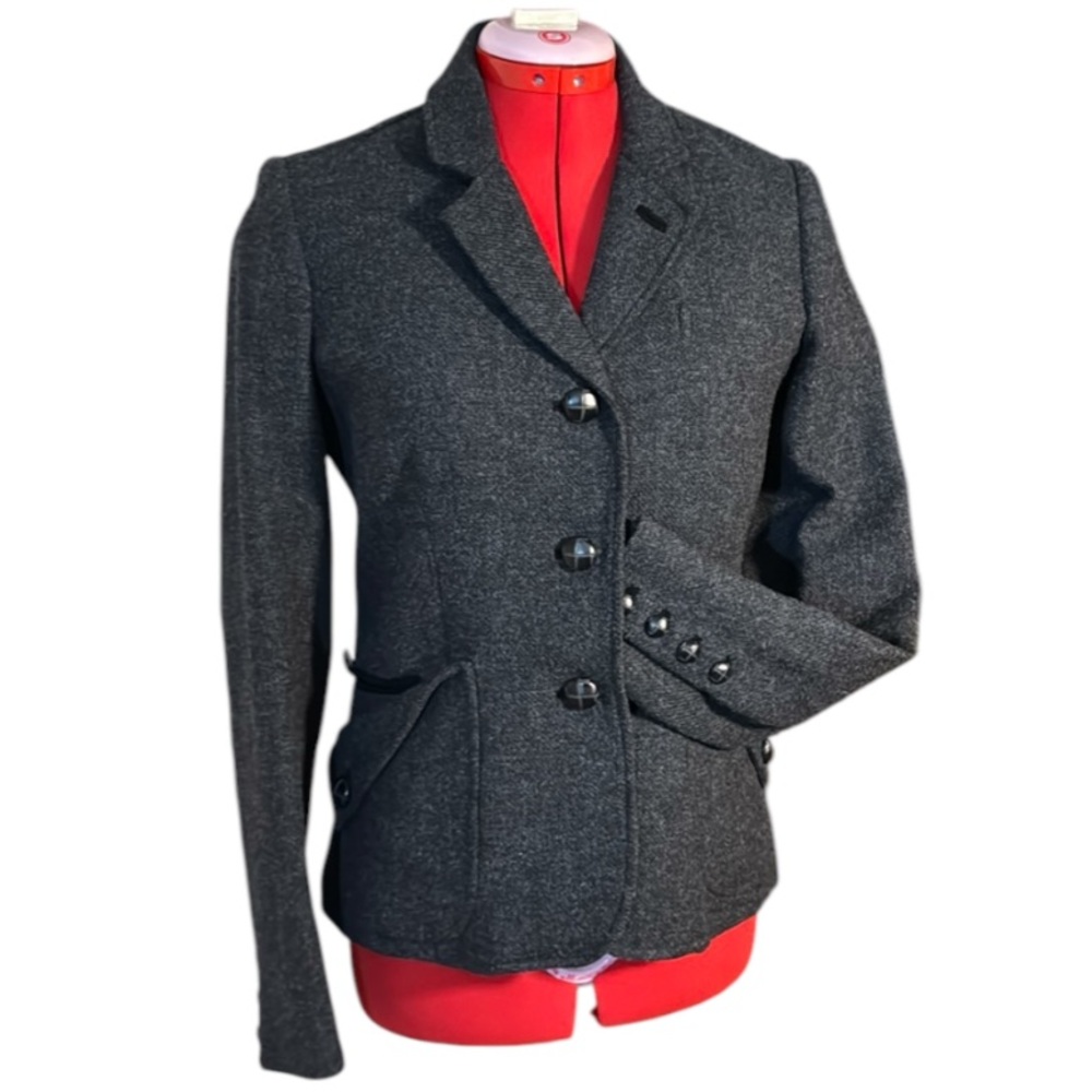 L.A.M.B. Charcoal Gray Tailored Wool Blend Blazer